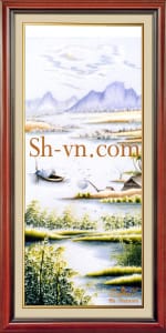 乡村风景画手工刺绣＝可愛的故鄉　2219＝SHVN 2119 - 45cm x 100cm (2)